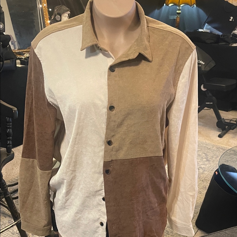 SHEIN Men's Tri-Tone Shirt Jacket
